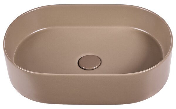 Umyvadlo na desku NICKERIE 50 x 33 cm Keramika Taupe
