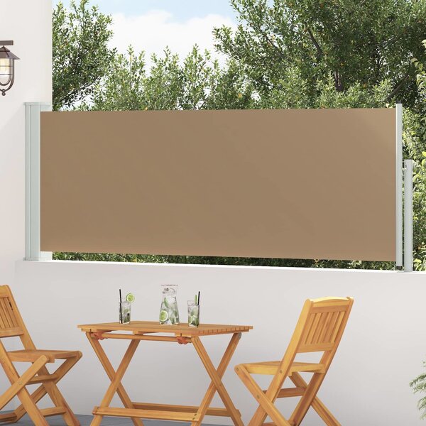 VidaXL Zatahovací boční markýza / zástěna na terasu 100 x 314 cm [42035286] Barva: Hnědá