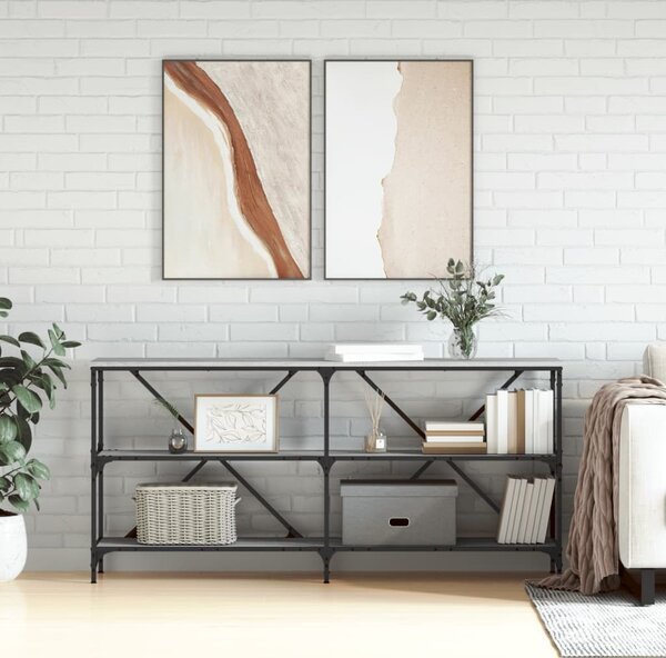 VidaXL Konzolový stolek 160 x 30 x 75 cm kompozit a železo [881904] Barva: dub sonoma