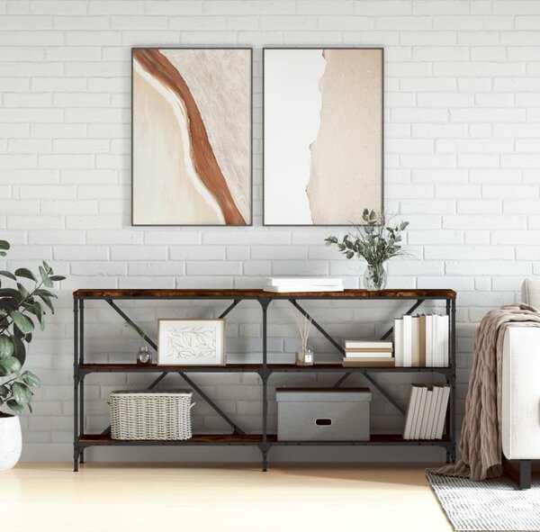 VidaXL Konzolový stolek 160 x 30 x 75 cm kompozit a železo [881904] Barva: dub sonoma