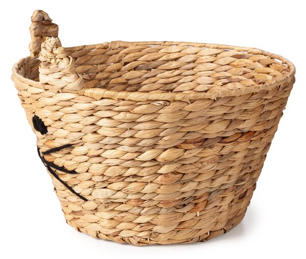 Compactor dětský koš na hračky FABBLE M - Kočka, z vodního hyacintu, 35 x 23 x 26 cm