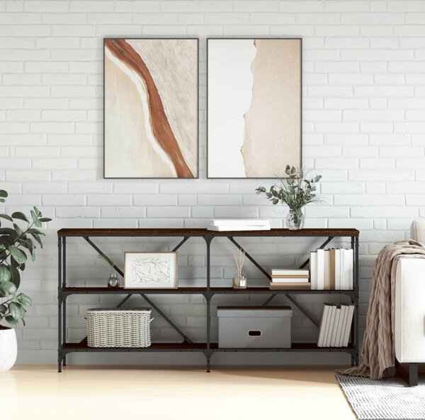 VidaXL Konzolový stolek 160 x 30 x 75 cm kompozit a železo [881904] Barva: dub sonoma