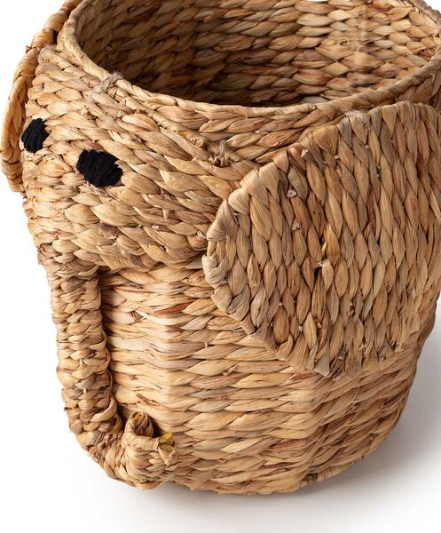 Compactor dětský koš na hračky s víkem NOAH M - Slon, z vodního hyacintu, 30 x 32 cm