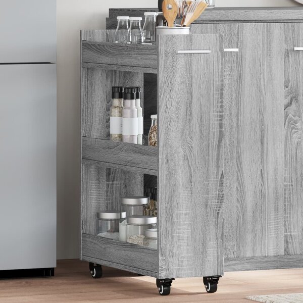 VidaXL Skříňka na kolečkách 60x22x79 cm kompozitní dřevo [869140] Barva: dub sonoma