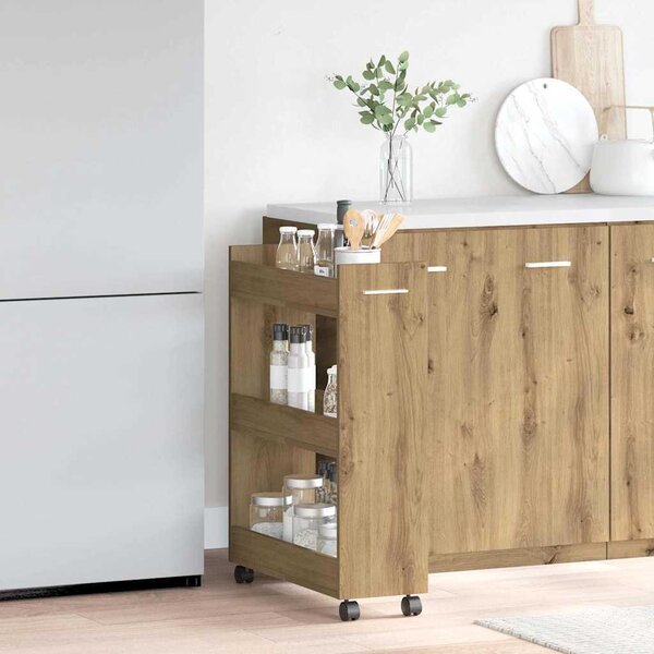 VidaXL Skříňka na kolečkách 60x22x79 cm kompozitní dřevo [869140] Barva: dub sonoma