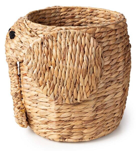 Compactor dětský koš na hračky s víkem NOAH M - Slon, z vodního hyacintu, 30 x 32 cm
