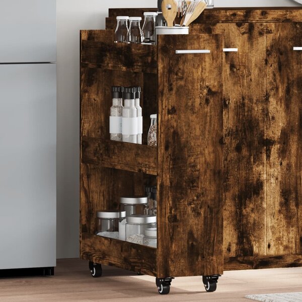 VidaXL Skříňka na kolečkách 60x22x79 cm kompozitní dřevo [869140] Barva: dub sonoma