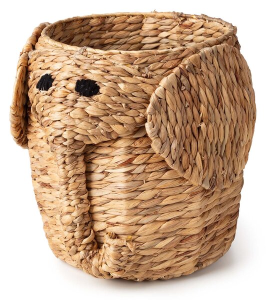 Compactor dětský koš na hračky s víkem NOAH M - Slon, z vodního hyacintu, 30 x 32 cm
