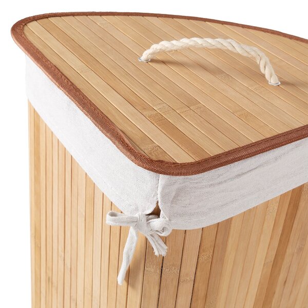 Compactor skládací koš na prádlo BAMBOO, 40 L, rohový, 35 x 35 x 60 cm, bambus, přírodní