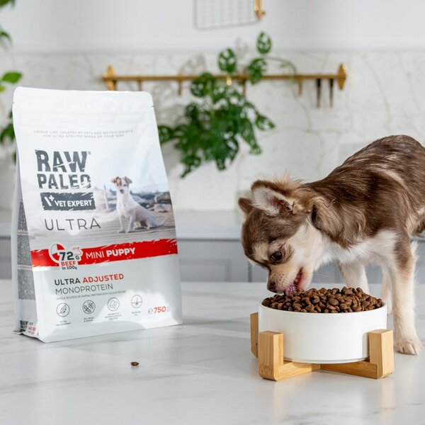 VEE VETEXPERT Raw Paleo Ultra Mini Puppy Mono Beef - suché krmivo pro štěňata malých plemen - 8 kg