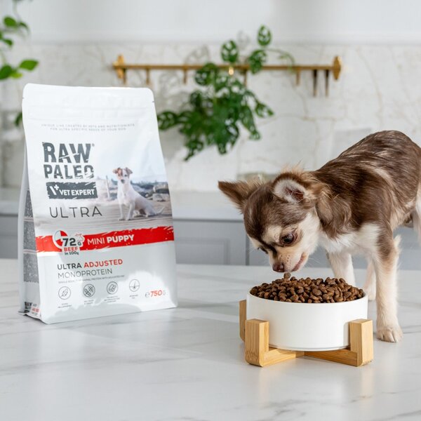 VEE VETEXPERT Raw Paleo Ultra Mini Puppy Mono Beef - suché krmivo pro štěňata malých plemen - 8 kg