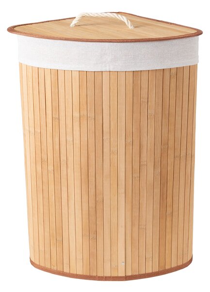 Compactor skládací koš na prádlo BAMBOO, 40 L, rohový, 35 x 35 x 60 cm, bambus, přírodní