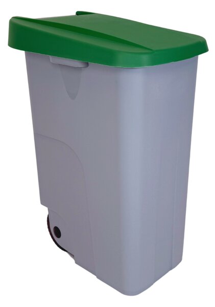 Denox odpadkový koš RECICLO na tříděný odpad 85 L, zelené víko, plastový s kolečky