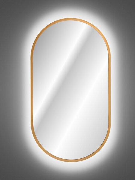 Comad Závěsné zrcadlo s LED osvětlením Apollo 50x90 cm, zlatá