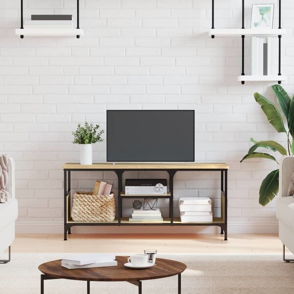 VidaXL TV skříňka 100x35x45 cm kompozitní dřevo a železo [881306] Barva: dub sonoma