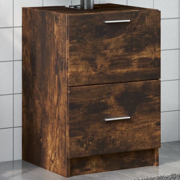 VidaXL Skříňka pod umyvadlo 40x37x59 cm kompozitní dřevo [868814] Barva: kouřový dub
