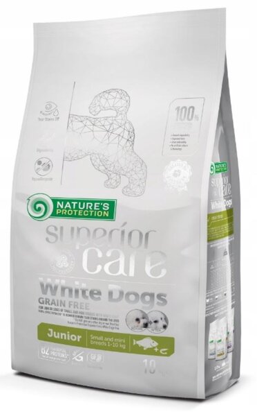 NPO NATURE'S PROTECTION Superior Care White Dogs Junior Small Białoryba - suché krmivo pro štěňata - 10 kg