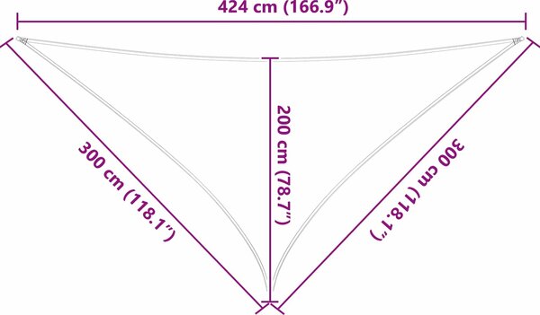 VidaXL Stínicí plachta 100% polyester oxford [42031162] Barva: Béžová, Velikost: 5 x 5 x 5 m