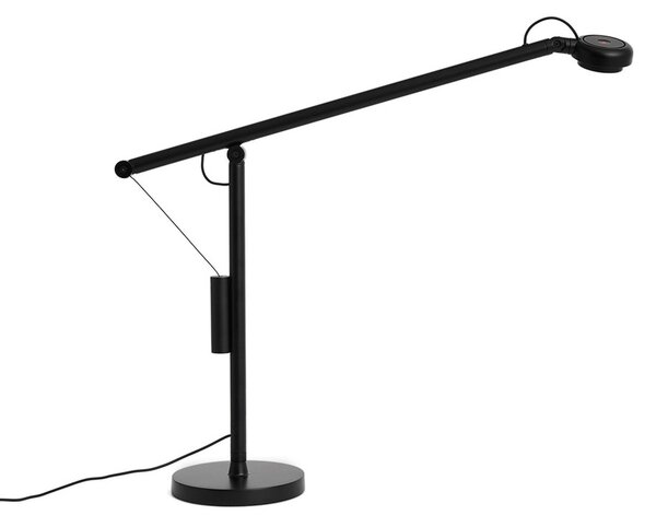 Stolní lampa HAY, Fifty-Fifty, stmívatelné, Černá, Pracovna, Hliník, Design