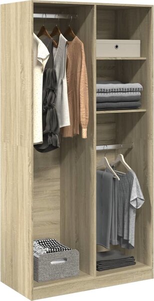 VidaXL Šatní skříň 100 x 50 x 200 cm kompozitní dřevo [3446632] Barva: Bílá