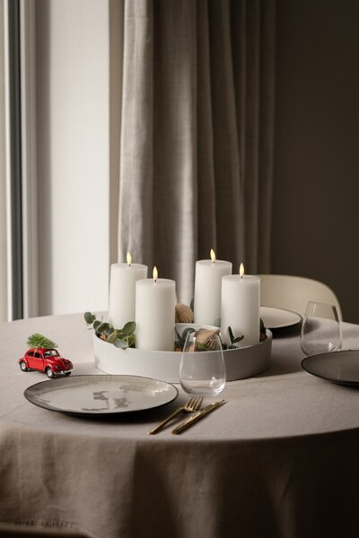 Vosková LED svíčka White 17,5 cm