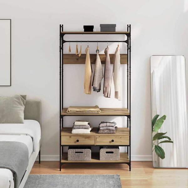 VidaXL Stojan na oblečení se zásuvkami 89 x 39 x 184,5 cm [883549] Barva: dub sonoma