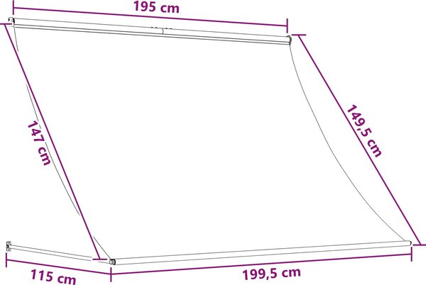 VidaXL Zatahovací markýza 200 x 150 cm [42037109] Barva: krémová