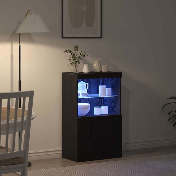 VidaXL Příborník s LED osvětlením 60,5 x 37 x 100 cm [863035] Barva: Bílá