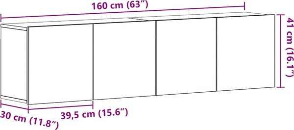 VidaXL TV skříňky nástěnné 2 ks 80 x 30 x 41 cm [862197] Barva: dub sonoma