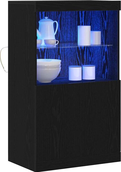VidaXL Příborník s LED osvětlením 60,5 x 37 x 100 cm [863035] Barva: Bílá