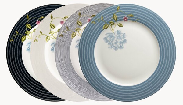 Sada porcelánových talířů Lucy, 4 díly
