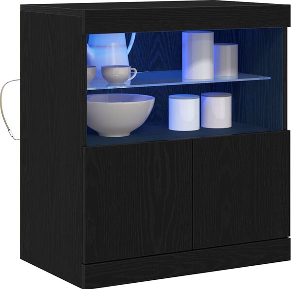 VidaXL Příborník s LED osvětlením 60 x 37 x 67 cm [863029] Barva: Bílá