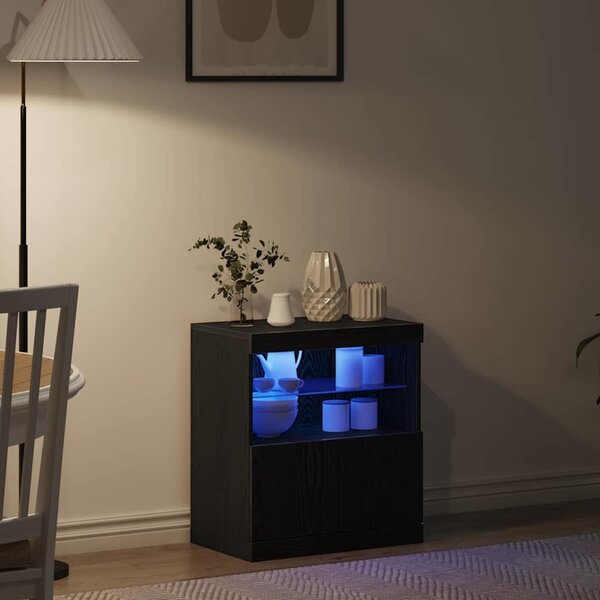 VidaXL Příborník s LED osvětlením 60 x 37 x 67 cm [863029] Barva: Bílá