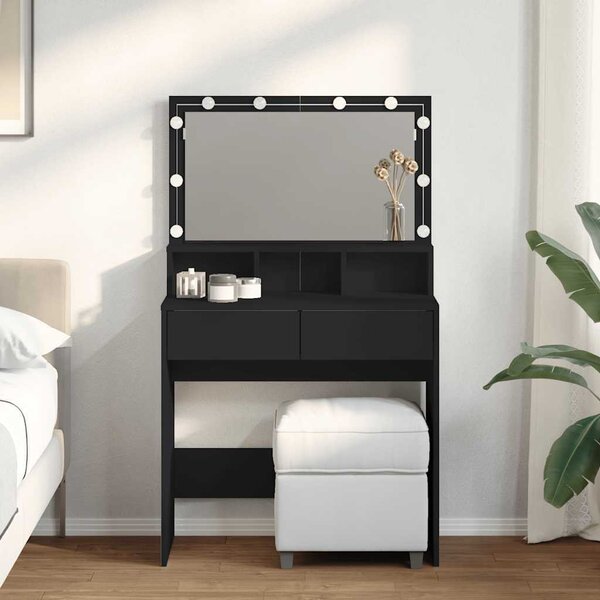 VidaXL Toaletní stolek s LED 80 x 41 x 134,5 cm [871539] Barva: Černá