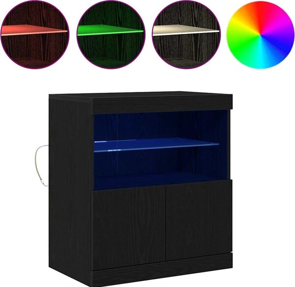 VidaXL Příborník s LED osvětlením 60 x 37 x 67 cm [863029] Barva: Bílá