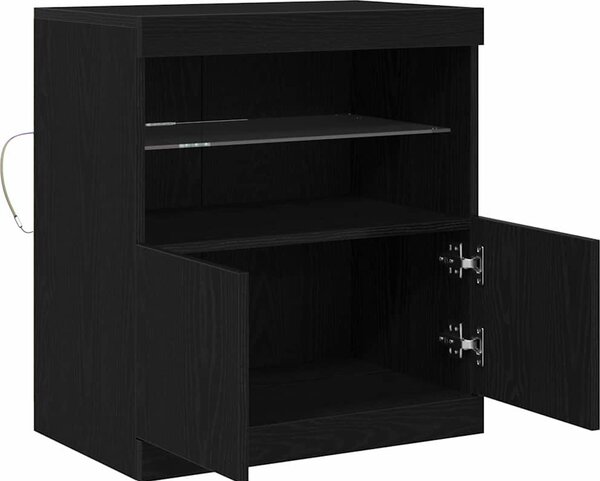 VidaXL Příborník s LED osvětlením 60 x 37 x 67 cm [863029] Barva: Bílá