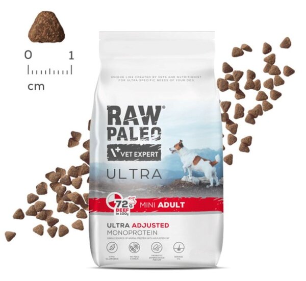 VEE VETEXPERT Raw Paleo Ultra Mini Adult Beef Mono - suché krmivo pro psy - 8 kg