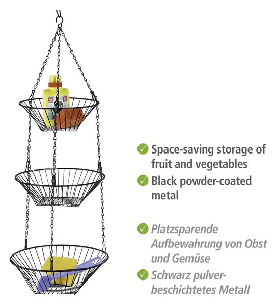 Kovový závěsný koš na ovoce Trio – Wenko