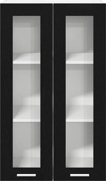 Závěsná skříňka - Nástěnná skříňka do kuchyně - Úložné řešení do kuchyně - Moderní design - 60 x 100 cm - Černý dub