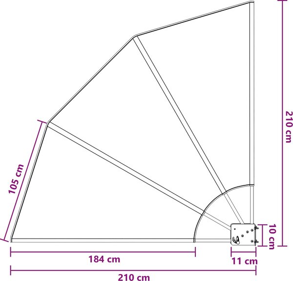 VidaXL Zástěna na balkon 210 x 210 cm Polyester [42037145] Barva: Cihlová