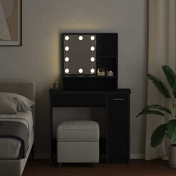 VidaXL Toaletní stolek s LED 86,5x35x136 cm [862108] Barva: kouřový dub