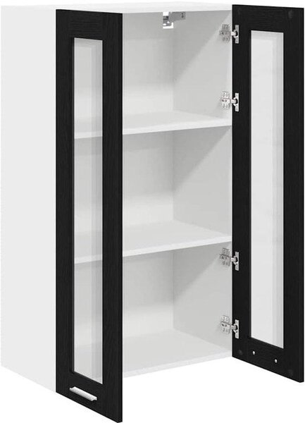 Závěsná skříňka - Nástěnná skříňka do kuchyně - Úložné řešení do kuchyně - Moderní design - 60 x 100 cm - Černý dub