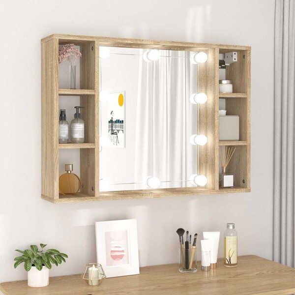 VidaXL Zrcadlová skříňka s LED 76 x 15 x 55 cm [862104] Barva: dub sonoma