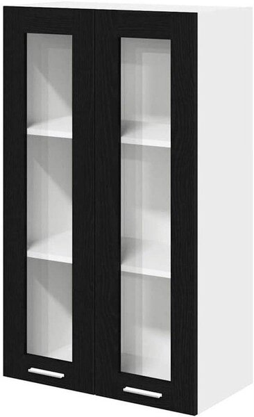 Závěsná skříňka - Nástěnná skříňka do kuchyně - Úložné řešení do kuchyně - Moderní design - 60 x 100 cm - Černý dub