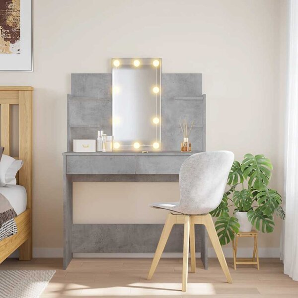 VidaXL Toaletní stolek s LED osvětlením 96 x 40 x 142 cm [862109] Barva: Bílá