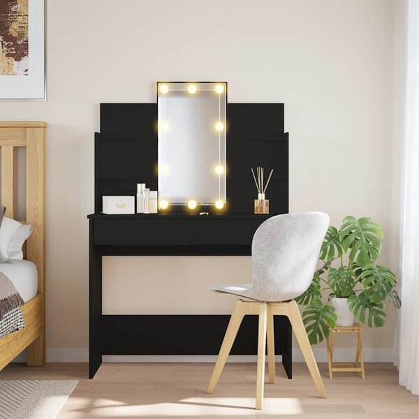 VidaXL Toaletní stolek s LED osvětlením 96 x 40 x 142 cm [862109] Barva: Bílá