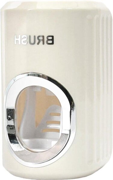 Dispenzer na zubní pastu, automatický dávkovač a držák, nástěnný klip na zubní pastu, klip a dávkovač na tuby, hygienický a snadno použitelný dávkovač zubní pasty do koupelny, bílý