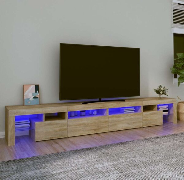 VidaXL TV skříňka s LED osvětlením 260x36,5x40 cm [3332493] Barva: Betonová šedá