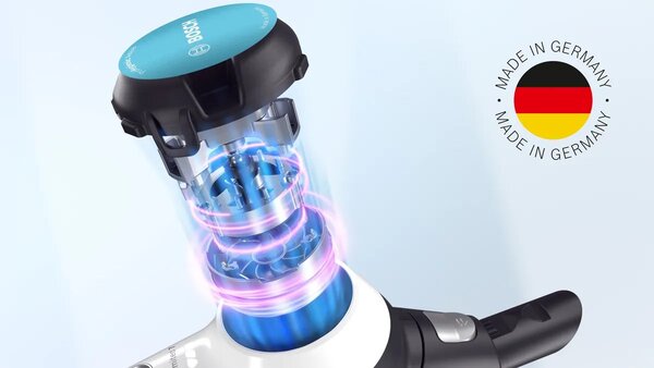 BOSCH Akumulátorový vysavač 2 v 1, vysávání a mopování Unlimited 7 ProHygienic Aqua White