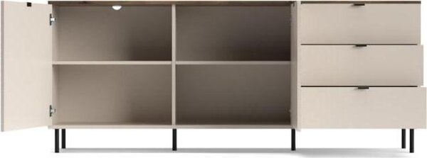 Komoda Evo, kombinace kovu a laminátu, s 3 zásuvkami, rozměry: výška 75,2 cm, šířka 183,4 cm, hloubka 40 cm